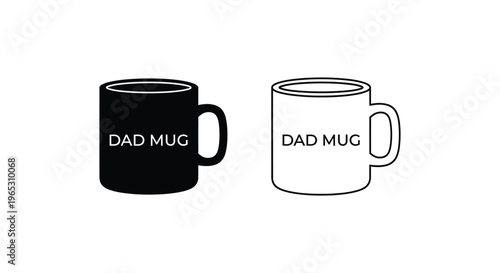 Dad mug funny gift fathers day black white Vector