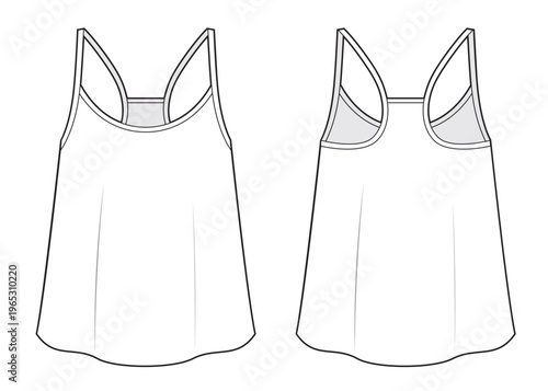 Running sports top technical fashion illustration