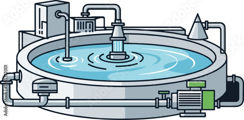 Industrial water treatment system with filtration and pump