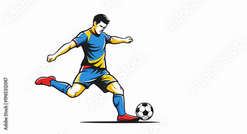 Graphic of soccer player kicking ball