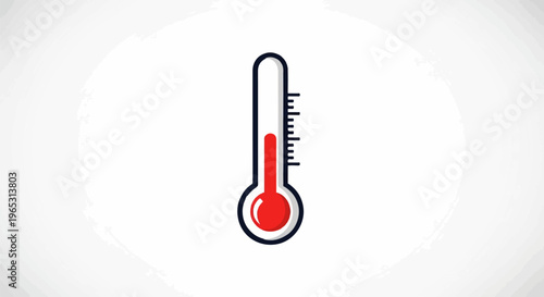 A simple icon of a thermometer showing red liquid rising in a glass tube