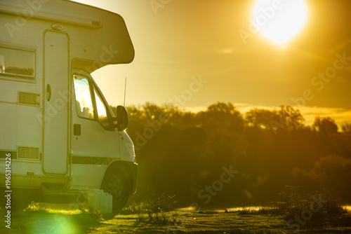 Camper rv camping on nature in Portugal