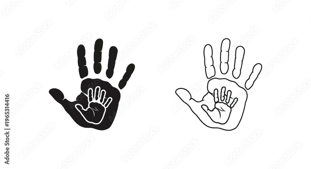 Fototapeta premium Black and white handprint design Vector
