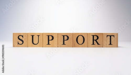 Wooden Blocks Spelling Out the Word Support 2.