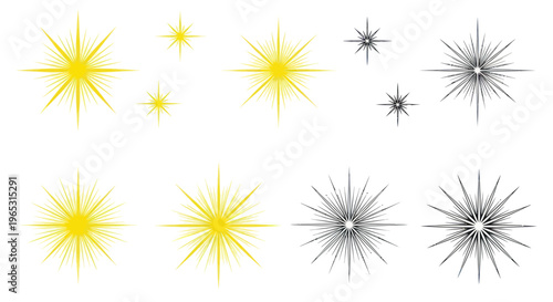 Sparkle Starbursts and Glittering Effects - Yellow and Black Designs
