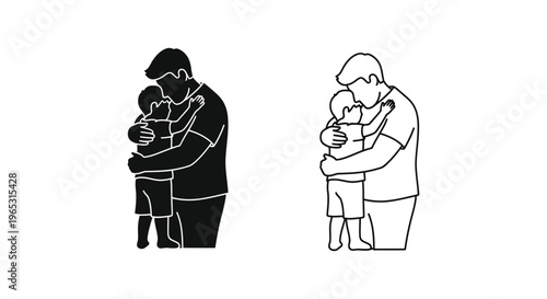 Homeless person holding child vs happy family Vector