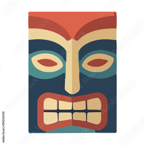 Colorful Tiki Mask Illustration