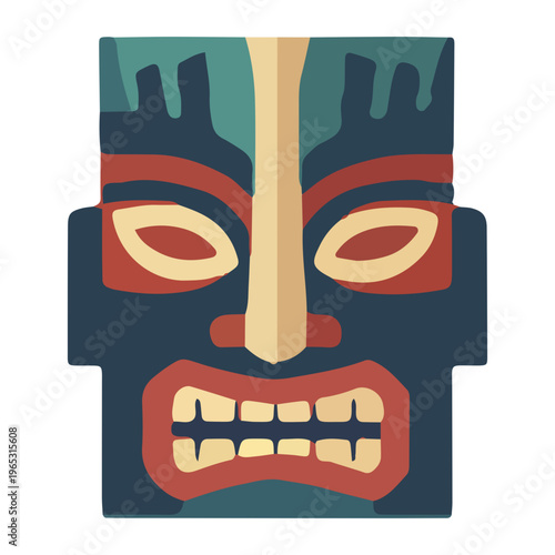 Stylized Tiki Mask Icon