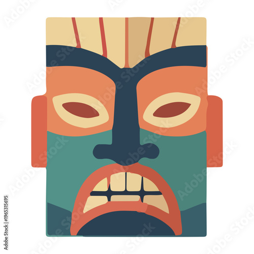 Colorful Tiki Mask Illustration