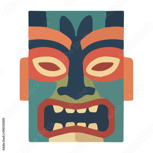Colorful Tiki Mask Illustration