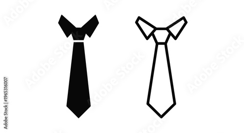 Two minimalist necktie designs one solid and one geometric silhouette