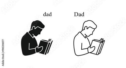 Father reading book comparison Vector