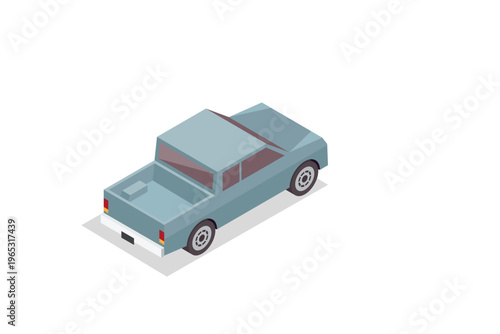 Isometric Grey Sedan Car Vehicle