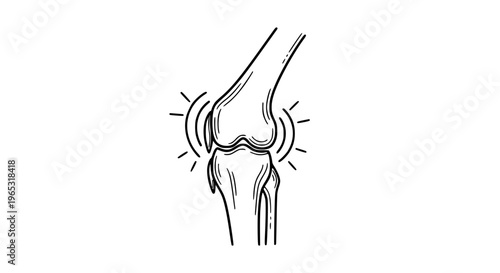Detailed arthritis outline icon with joint pain inflammation and orthopedic illustration