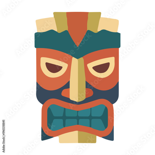 Colorful Tiki Mask Illustration