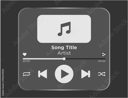 music player user interface transparent style