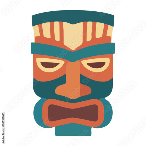 Colorful Tiki Mask Illustration