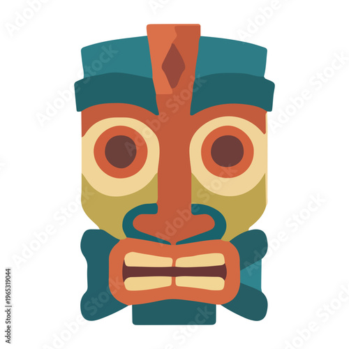 Colorful Tiki Mask Illustration