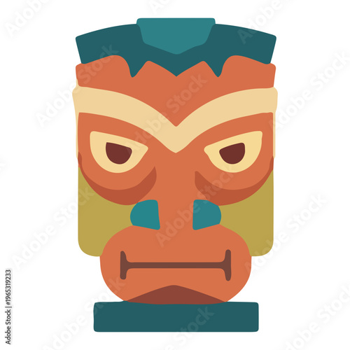Colorful Tiki Mask Illustration