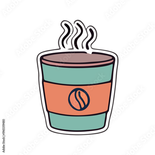 Hot Coffee Cup Sticker