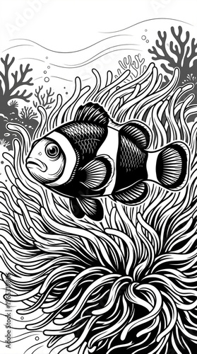 fish on a black background
