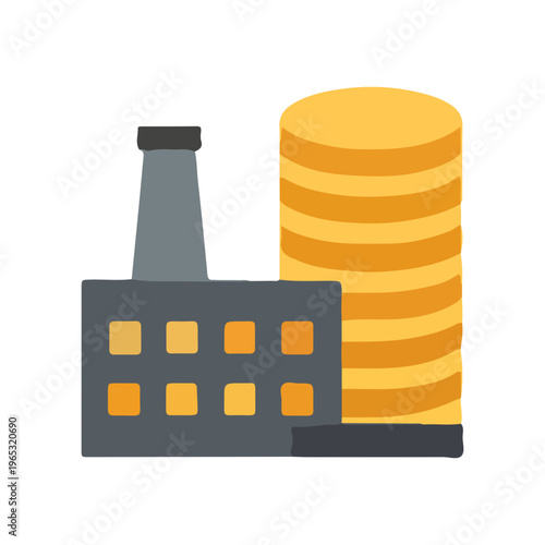 Factory and Storage Silo Icon
