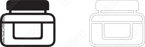 Cosmetic jar for cream products.
Vector editable sign.