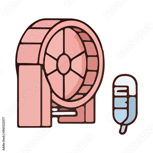 Hamster Wheel and Water Bottle