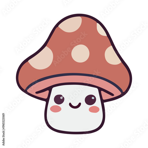 Cute Kawaii Mushroom Illustration
