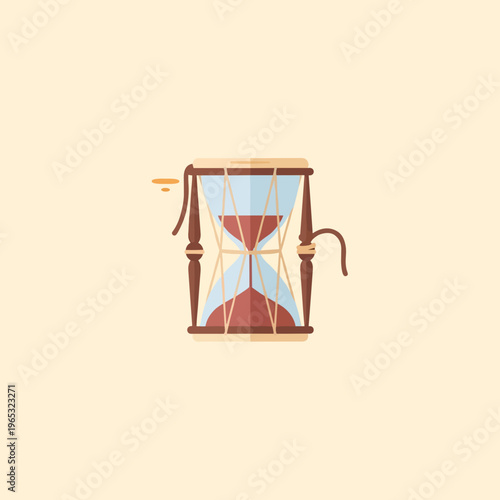 Vintage hourglass with ornate wooden frame and glass bulbs