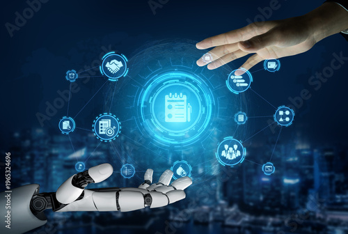 Fotografie Artificial intelligence streamlines task management, boosting project efficiency