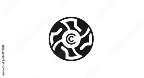 Abstract Circular Logo Design with Stylized Eye Symbol