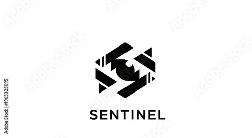 Abstract Eye Logo Design with Sentinel Text