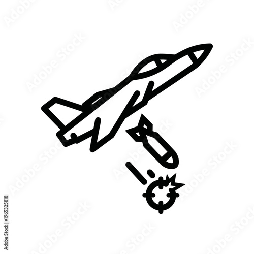 Jet Fighter Dropping Bomb Icon