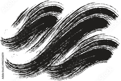 Black brush strokes on white background