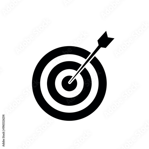 Business strategy and success: target with arrow hitting bullseye