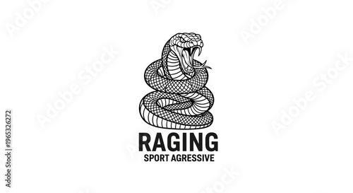Aggressive Cobra Snake Logo, Raging Sport, Vector Illustration