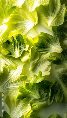 Elegant Artistic Arrangement of Celery Petals Showcasing Natural Beauty and Texture in Modern Design