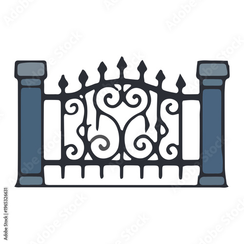 Wrought Iron Fence Section