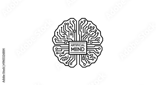 Artificial Intelligence Brain Circuit Board Technology Concept