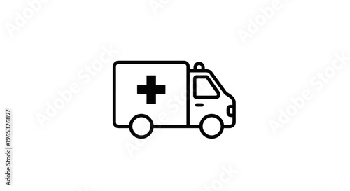 Ambulance icon, medical emergency vehicle, healthcare symbol, emergency response, crisis transport
