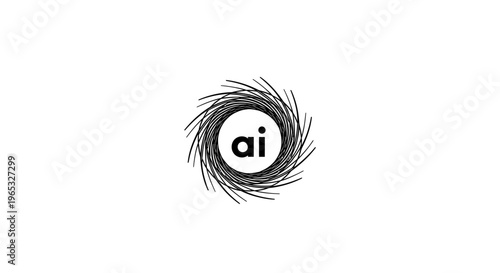 Artificial intelligence logo with nest concept