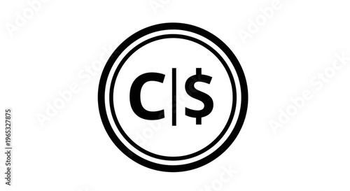 Canadian Dollar Symbol Icon - C with Dollar Sign