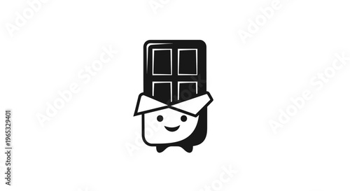 Cute Chocolate Bar Character with Smiling Face, Vector Illustration