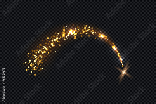 Konstfotografi Magic gold dust light with glowing star