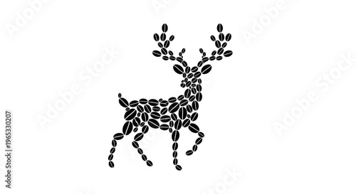 Wallpaper Mural Deer Silhouette Made of Coffee Beans on White Background Torontodigital.ca