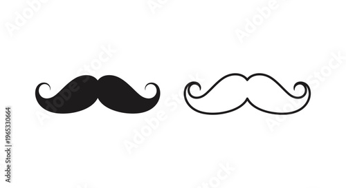 Black and white mustache icons Vector