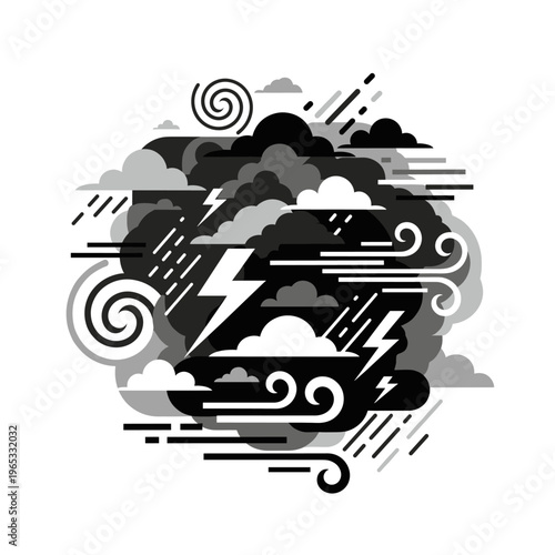 A simple graphic design element in gray and black on a white background, conveying modernity and sophistication.