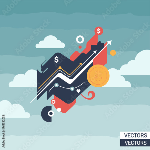 A serene and calm illustration of a cloudy sky with a minimalist aesthetic, evoking feelings of peacefulness and tranquility.