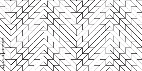 Abstract black and white geometric pattern with repeating chevron and triangular shapes creating a tessellated design.